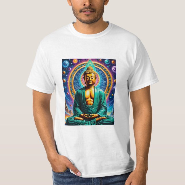 Design de Camisa do Universo de Buda Cósmica Radia (Frente)
