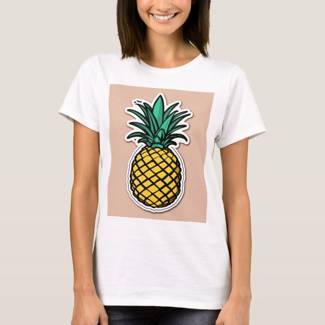 "Design de Camisa Gráfica de Ananás" (Frente)