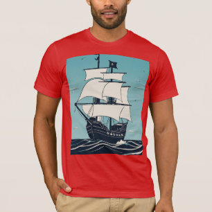 Design de Camisa T de Caractere Pirata Minimalista