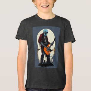 Design de Camisa T de Rock & Roll Skull