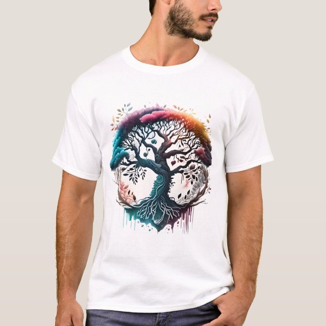 Design de Camisa T do Espectro de Árvore Vibrante (Frente)