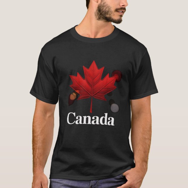 Design de Camisa T Folha de Maple Canadense (Frente)