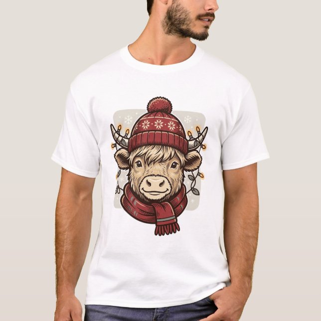 Design de Camisa Vetorial de Vaca das Terras Altas (Frente)
