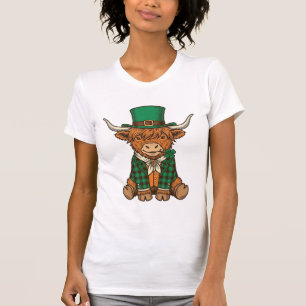 Design de Camisa Vintage Trevo Irlandês Vaca das T