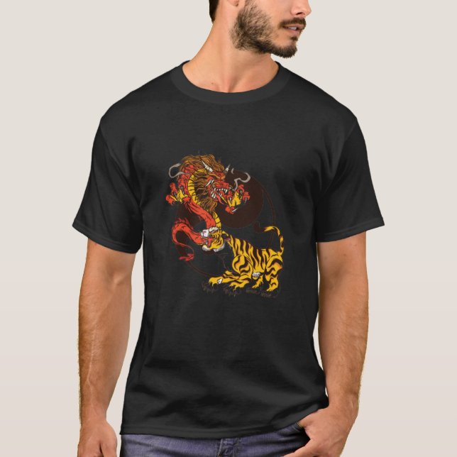 Design de Camisas de Dragão e Tiger-Yin-Yang (Frente)