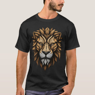 Design de Camisas de Lion Geométrica Monocromática