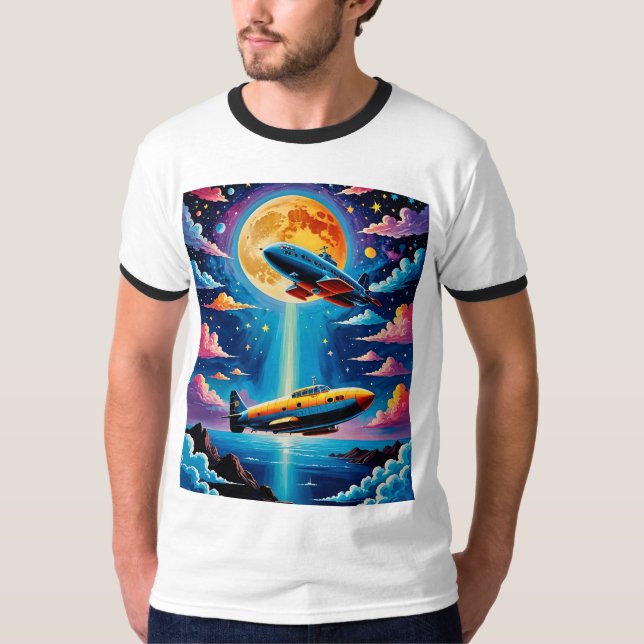 Design de Camisas de Serras Submarinas Surreais (Frente)