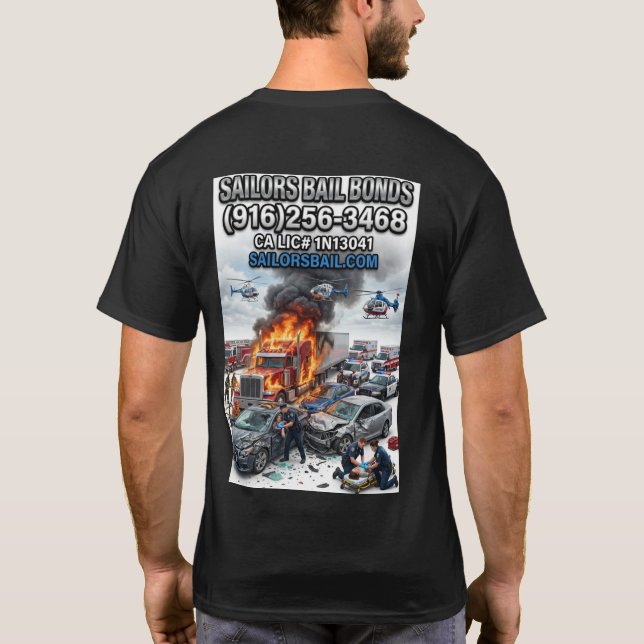 Design de Camiseta Acúmulo na Rodovia (Verso)