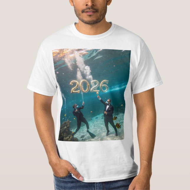 Design de camiseta Ano Novo 2026 (Frente)