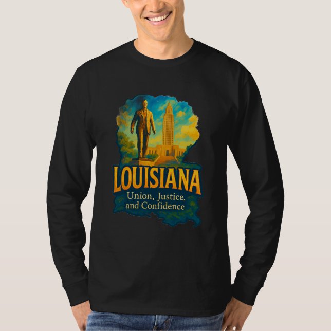 Design de camiseta artística vibrante da Louisiana (Frente)