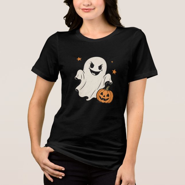 Design de camiseta assustador fofo de Halloween (Frente)