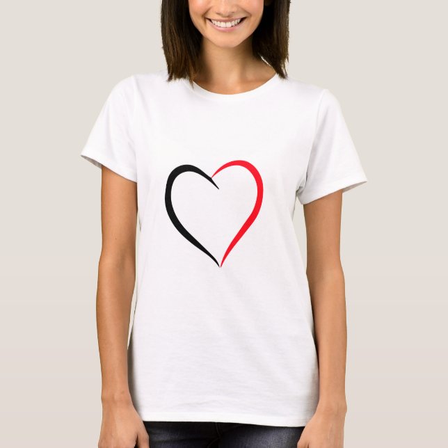 Design de camiseta Black and Red Heart (Frente)