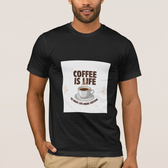 design de camiseta café é vida design art (Frente)
