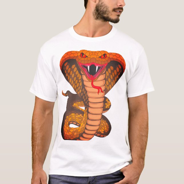 Design de camiseta cobra muito assustadora (Frente)