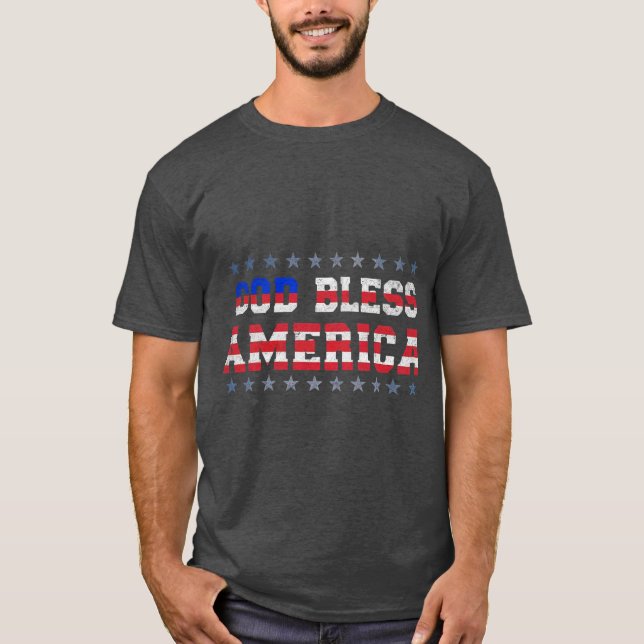 design de camiseta com o texto "América Deus abenç (Frente)