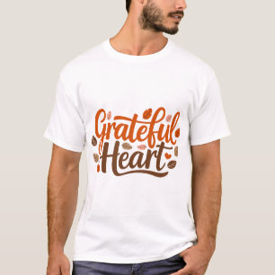 design de camiseta coração grato