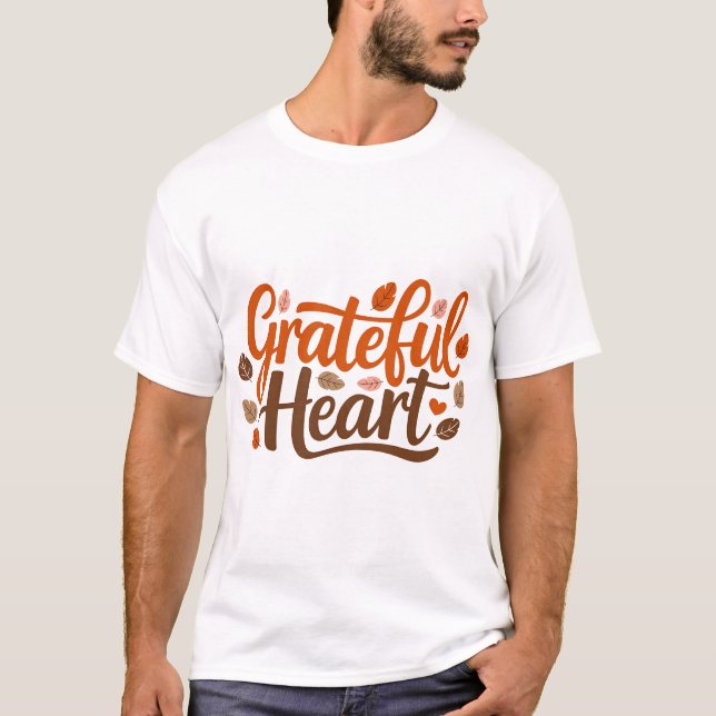 design de camiseta coração grato (Frente)
