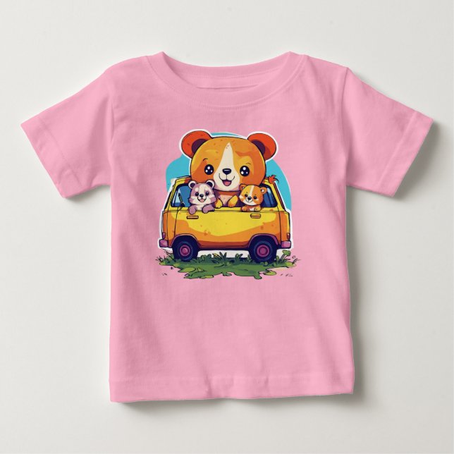 Design de camiseta de animais para crianças. (Frente)