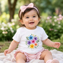 Design de camiseta de bebê floral fofo | Flor colo