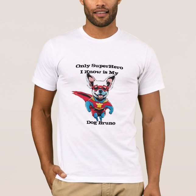 Design De Camiseta De Cachorro Super-Herói Para Ca (Frente)