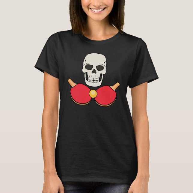 Design de camiseta de crânio de tênis de mesa para (Frente)