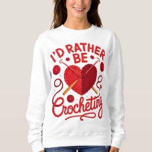 Design de Camiseta de Crochê PNG Eu Preferiria Est