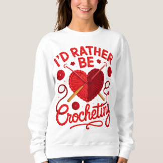 Design de Camiseta de Crochê PNG Eu Preferiria Est