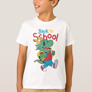 design de camiseta de dragão de volta às aulas de