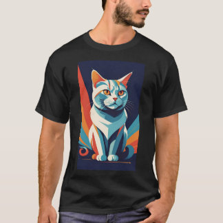Design de camiseta de gato bonito