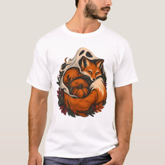 Design de camiseta de Halloween da raposa fantasma