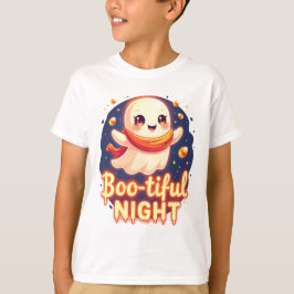Design de camiseta de Halloween fofo com fantasma 