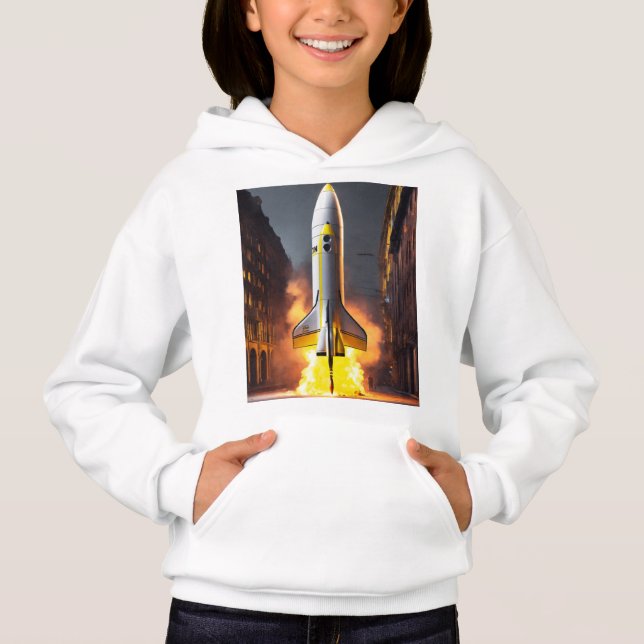 Design de Camiseta de Lançamento de Foguete (Frente)