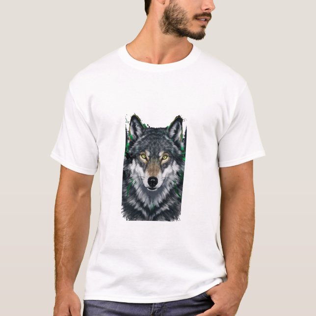 design de camiseta de lobo (Frente)