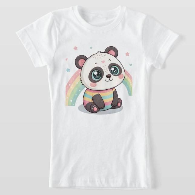 Design de Camiseta de Panda de Desenho Animado Col (Postura )