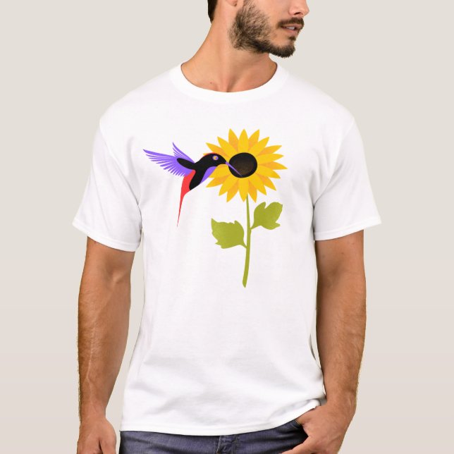 design de camiseta de pássaro e flores (Frente)