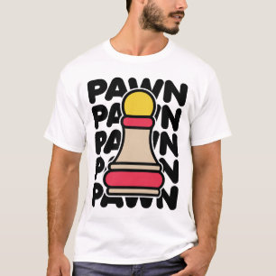 design de camiseta de peça de xadrez peão brincalh