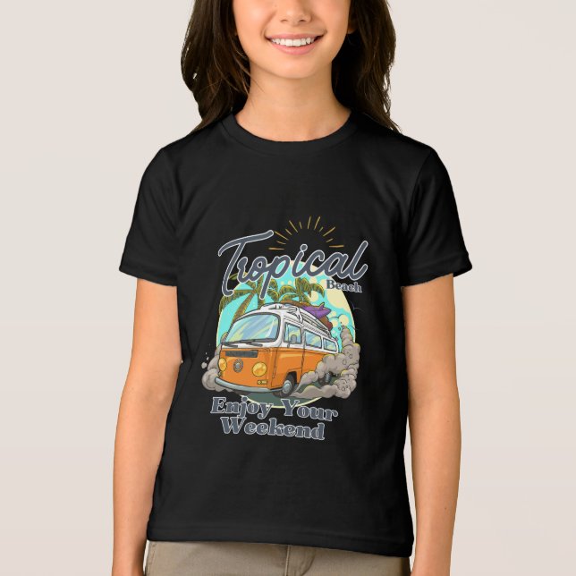 Design de Camiseta de Praia Tropical (Frente)
