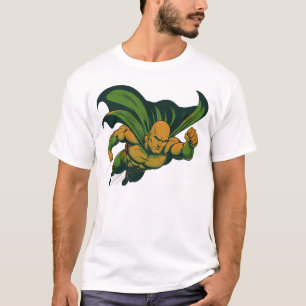 design de camiseta de super-herói careca