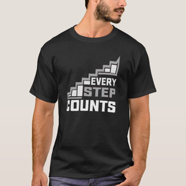 Design de Camiseta de Tipografia 'Cada Passo Conta (Frente)