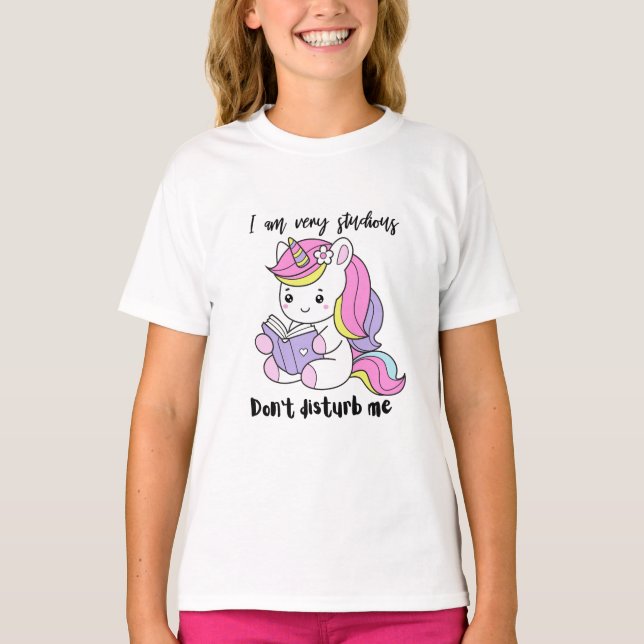 design de camiseta de unicórnio fofo (Frente)