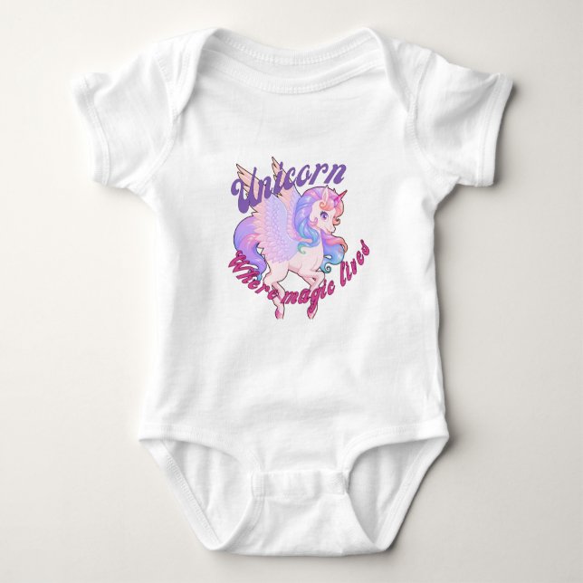 Design de camiseta de unicórnio para bebés  (Frente)