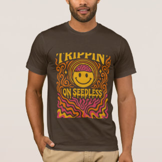 design de camiseta engraçada de tripin sobre semen