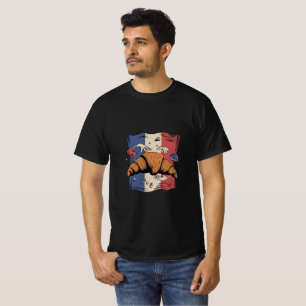 Design de camiseta engraçado de homens com croissa