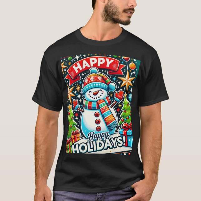 Design de camiseta feliz para feriados (Frente)