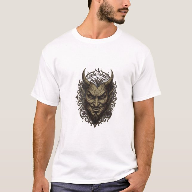 Design de Camiseta Gótica Chifres do Diabo (Frente)