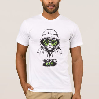 design de camiseta "Hacker Cat"