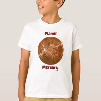 Design de camiseta infantil com nomes de planetas