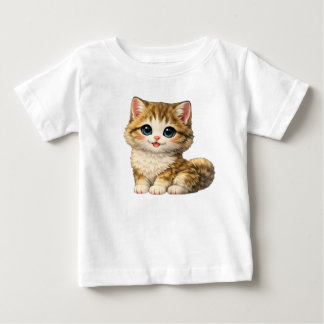 Design de camiseta infantil de gatinho fofinho e f