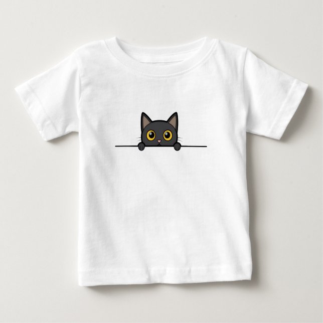 Design de Camiseta Infantil de Gato Fofo (Frente)