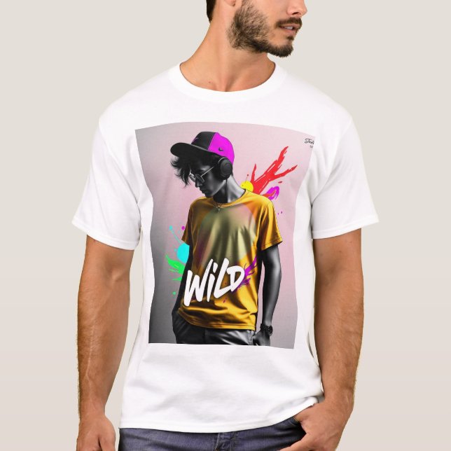 design de camiseta jovem, moderno e vibrante (Frente)